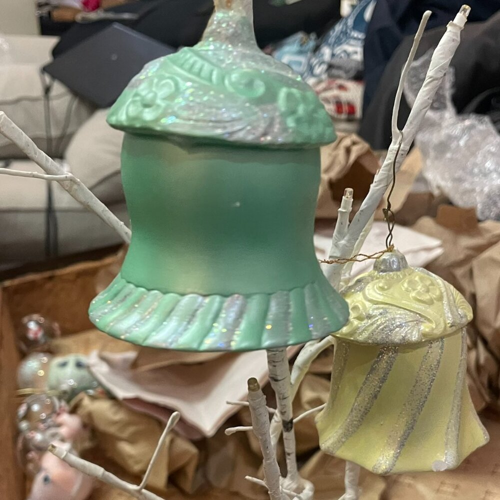 Handpainted Ceramic Christmas Bell Ornaments